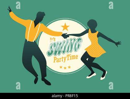 Young couple dancing swing: 