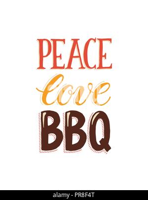 BBQ and grill lettering Stock Vector