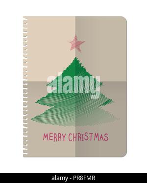 Hand sketch Christmas tree and star. Vector illustration Stock Vector ...
