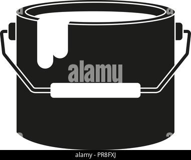 Black and white paint bucket silhouette Stock Vector