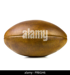 vintage lace up leather rugby soccer ball Stock Photo