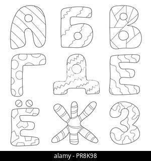 Download Cartoon alphabet for children design. Russian letters. for ...