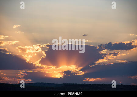 Sunset with dramatic clouds over the Kimberley, Western Australia Stock Photo