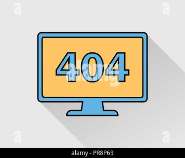 404 error or not found Colorful Icon. In Gray Background. Stock Vector