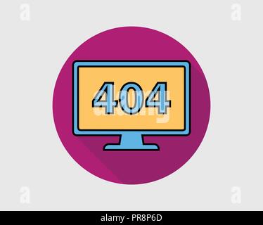 404 error or not found Button Icon. In Gray Background. Stock Vector