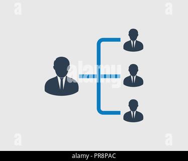 Hierarchy or Leader Icon on gray background Stock Vector