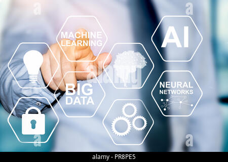 machine learning and artificial intelligence technology Stock Photo