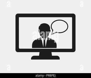 On line learning icon on gray background Stock Vector