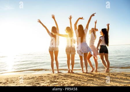 Group of young girls dancing to music at I Spy The People sound system