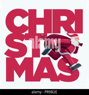 Vector Christmas design with Santa Claus illustration. Best for greeting card, invitation or social media post Stock Vector