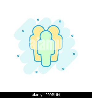 Cartoon colored people icon in comic style. People illustration pictogram. Users person splash business concept. Stock Vector