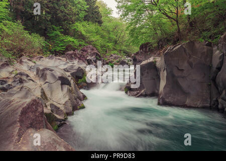 Flowing water in Nikko, Japan Stock Photo