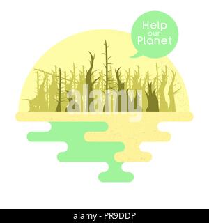 Illustration on the theme of global warming. Vector Stock Vector