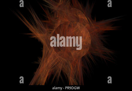 Red fractal abstract with sun. Fantasy fractal texture. Digital art. 3D rendering. Computer generated image Stock Photo