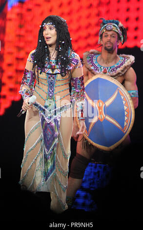 Cher performs in concert on her 'D2K Tour', at the BB & T Center in Sunrise, Florida on May 17, 2014. Stock Photo