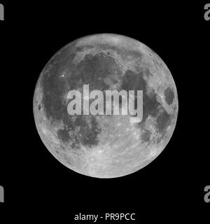 Full moon isolated on the black background Stock Photo - Alamy