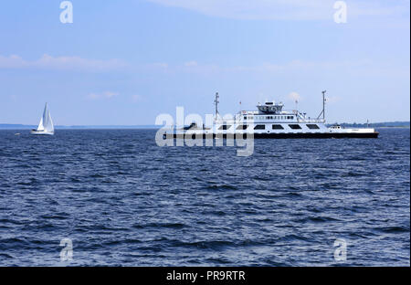 Ferry from Grand Isle Vermont to Plattsburg New York crossing Lake Champlain Stock Photo