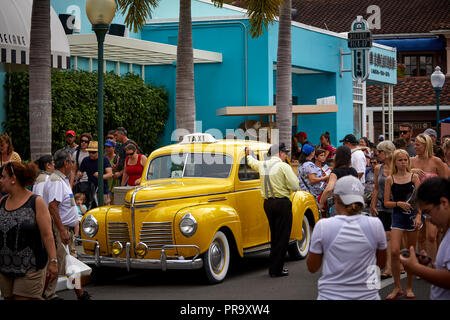 Yellow NYC style taxi cab in Universal studios Orlando, Florida Stock Photo