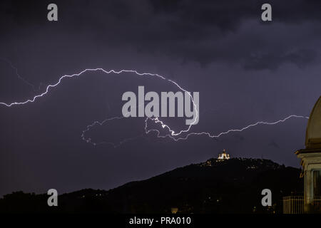 Lightning in Turin Stock Photo