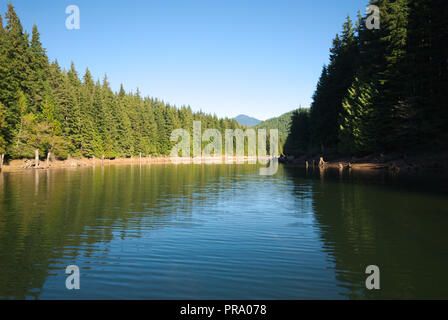 Reflections at Stave Lake in Mission, British Columbia, Canada Stock Photo