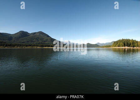 Reflections at Stave Lake in Mission, British Columbia, Canada Stock Photo