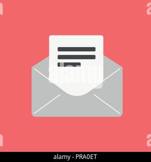 illustration icon of notification about a new message in papercut technique Stock Vector