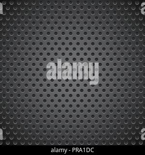Black metal perforated background Stock Vector