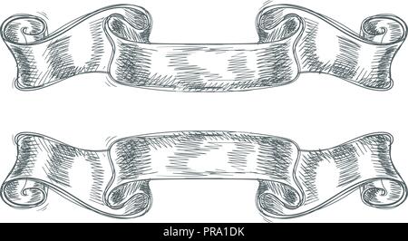 Banners. Hand drawn sketch Stock Vector