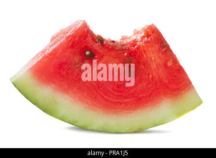 bitten slice of watermelon isolated on white background Stock Photo