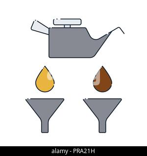 Car oil change design. Set of icons. Vector illustration. Stock Vector
