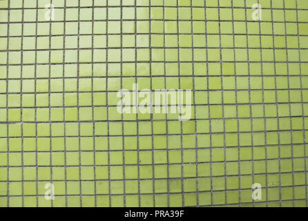 Green mosaic tiles on a wall Stock Photo