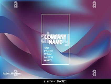 Fluid shapes. Wavy liquid background. Bright abstract backdrop concept. Trendy gradient waves design template vector Poster Layout Magazine Flyer Bann Stock Vector