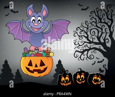 Halloween bat theme image 7 - eps10 vector illustration. Stock Vector