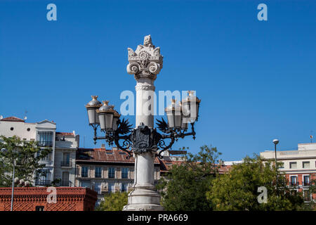 Old street lamp in Buen Retiro Park (Parque del Buen Retiro) in central Madrid, Spain, Europe. Stock Photo