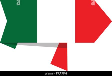 Flag of Italy on a label Stock Vector