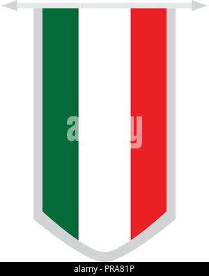 Flag of Italy on a banner Stock Vector