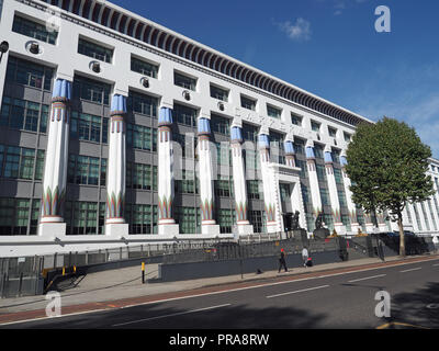 A view of Greater London House formerly the Carreras Cigarette Factory a large art deco building in Camden London Stock Photo