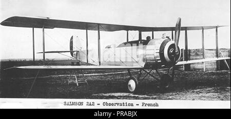 1918 - French Observation Plane - Salmson 2A2 plane Stock Photo