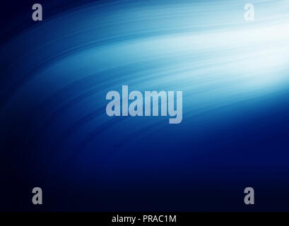 Graphical abstract dark blue background, light rays comes down from top right edge to mid center. Stock Photo