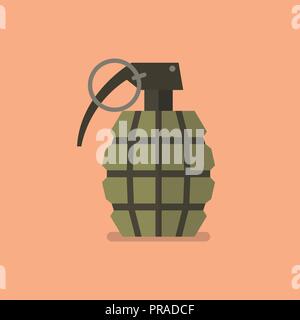 Grenade icon in flat style. Vector illustration Stock Vector