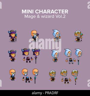 Mini Character magical kit. Stock Vector