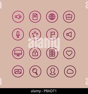 basic universal modern line icon set Stock Vector