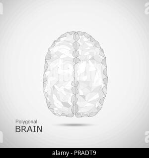 AI brain concept with polygonal brain vector illustration Stock Vector