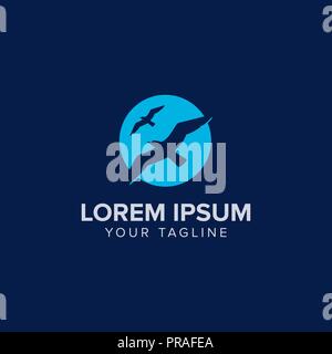 Creative Fly Bird Logo Design concept design with negative space. Clean, simple and  professional feel. Very nice for brand identity . Stock Vector