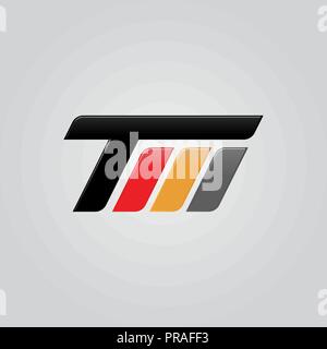 Creative letter TM logo concept design, modern, speed and professional feel. Very nice for brand identity . Stock Vector
