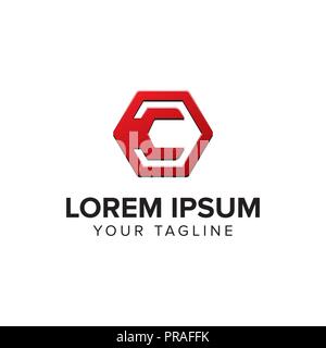 Creative letter C logo concept design with hexagon shapes, simple and  professional feel. Very nice for brand identity . Stock Vector