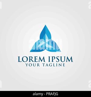 Creative Blue Diamond triangle Logo concept design with triangle  shapes, modern and professional feel. Very nice for brand identity . Stock Vector