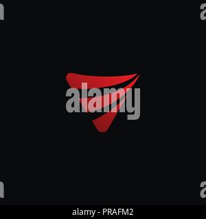 Creative Speed Emblem Logo concept design with red color, modern, luxury and professional feel. Very nice for brand identity . Stock Vector