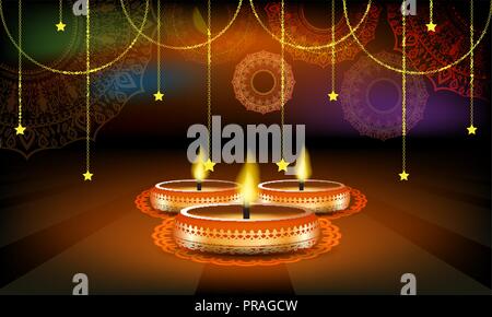 Vector Diwali Festival Sale Poster or Flyer or advertisement Layout Template. Stock Vector