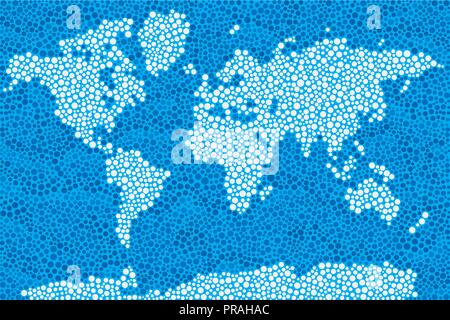 World Map with Dot Pattern Stock Vector